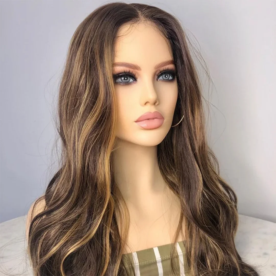 Highlight Blond Glueless 24inch Body Wave 5x5 Silk Base Jewish Human Hair Wig Baby Hair HD Lace European Hair Preplucked