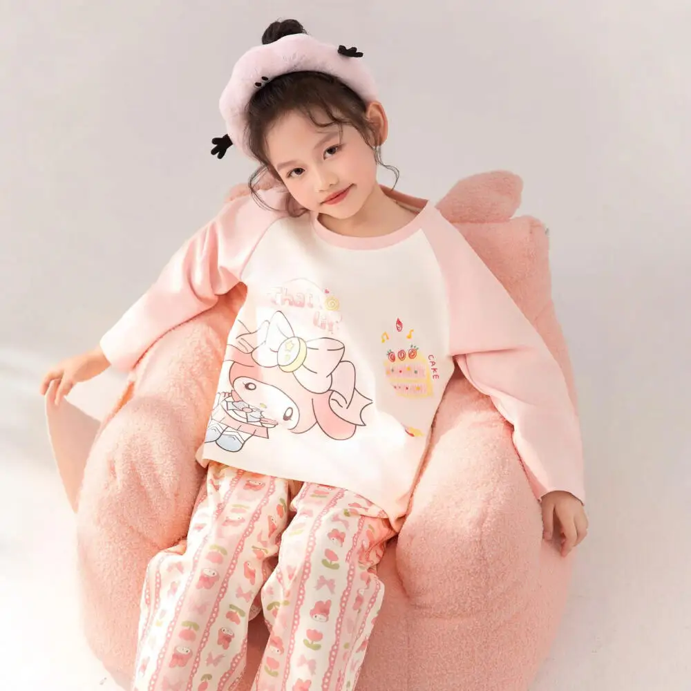 

Sanrio My Melod Children's Pajamas Autumn 2025 New Girls Long Sleeve Children's Cotton Sleepwear Set Girl Clothes Women Pajama