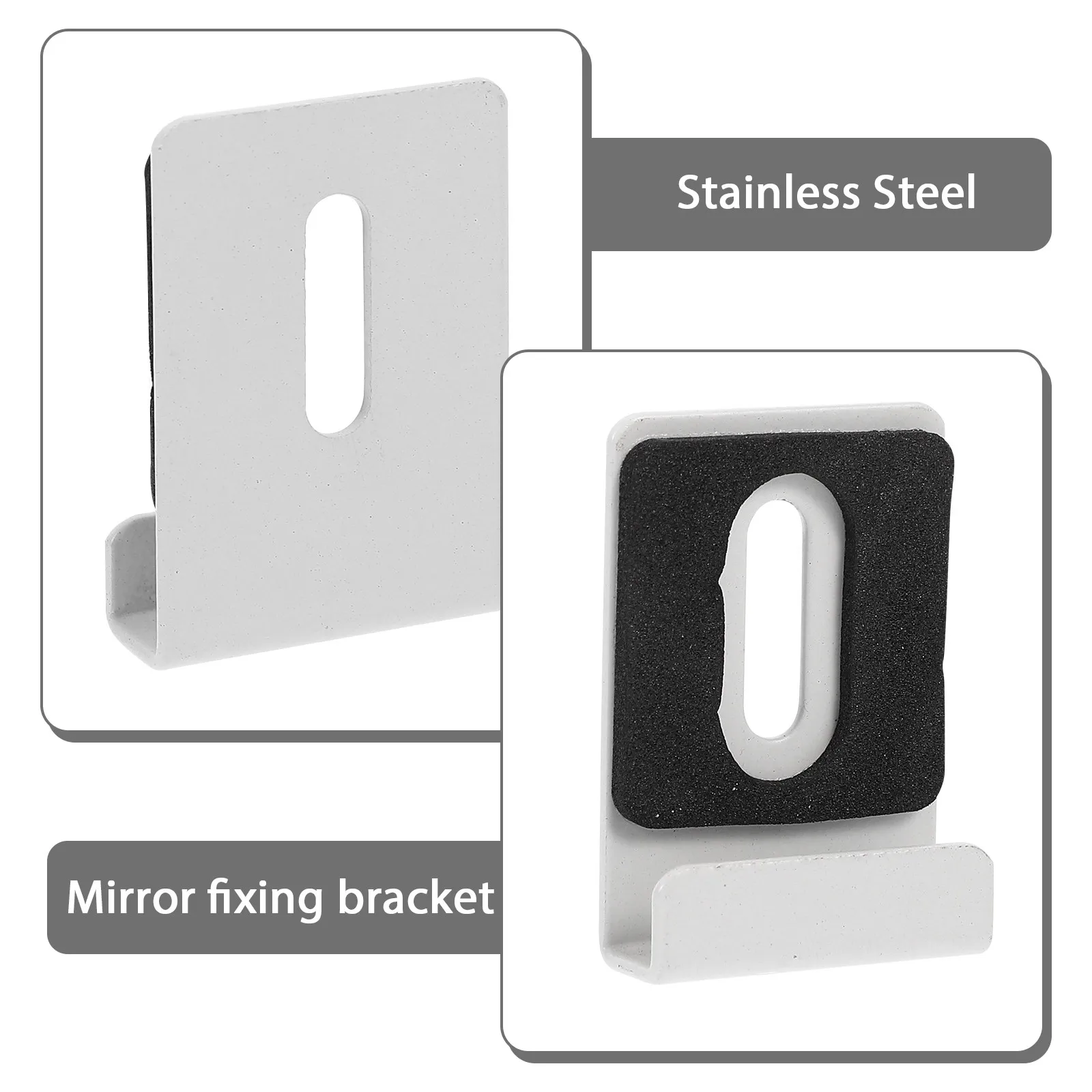 4Pcs Mirror Holder Clips Set Stainless Steel Wall Mounting Hardware for Frameless Mirrors Heavy Duty Corrosion Resistant Elegant