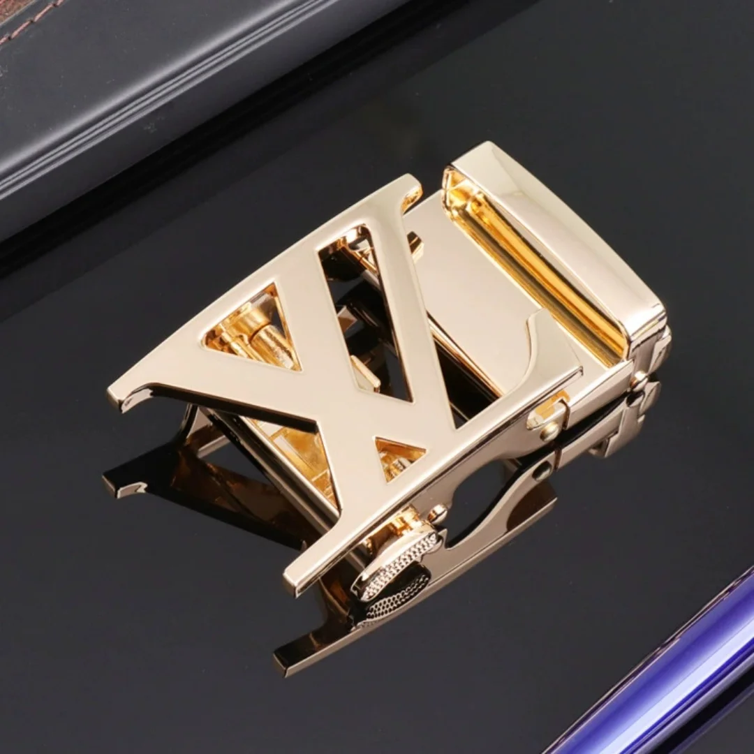 3PCS Multi‑Tone Hollow Cutout Belt Buckle, Men Ratchet Automatic Metal Buckle, Replacement Hardware for Belt Strap - view 3
