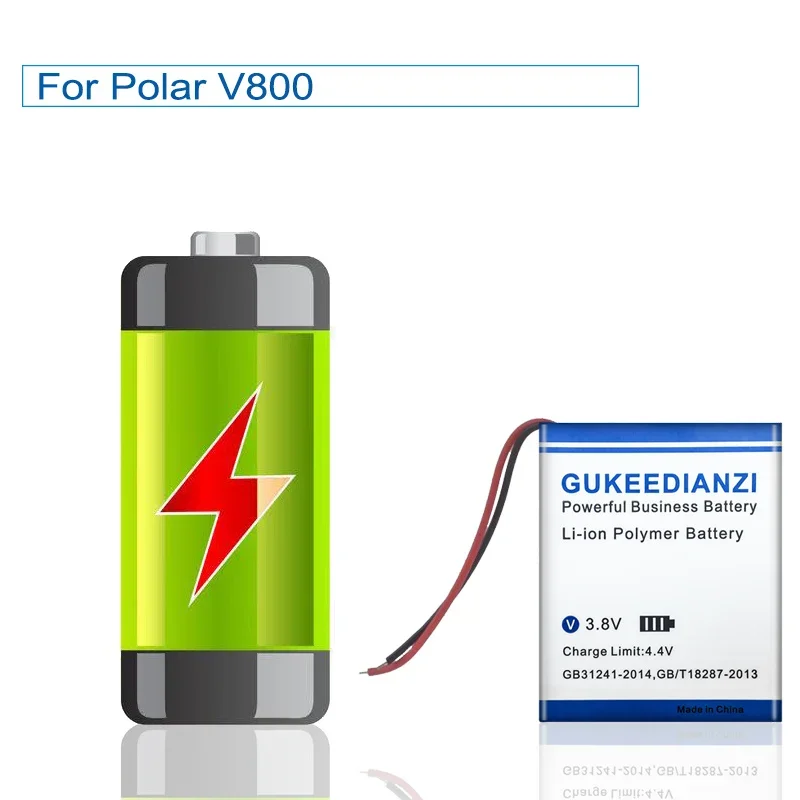 V800(502530 2line) 650mAh High Capacity Sports Watch Battery For Polar V800 Sport Watch For Datakam G5 Real Rro
