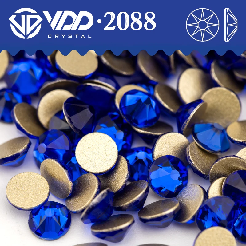 VDD 030 Sapphire SS16-SS30 2088 Rhinestone Crystal High Quality 8 Big 8 Small Flatback Stone For DIY Crafts Nail Art Accessories