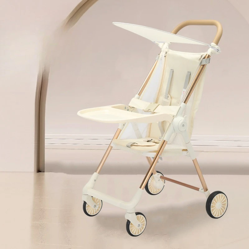 

‌High-View Aluminum Alloy Stroller: Compact Fold, 3-Point Safety Harness, 360° Swivel Wheels, Travel-Ready Baby Wagon