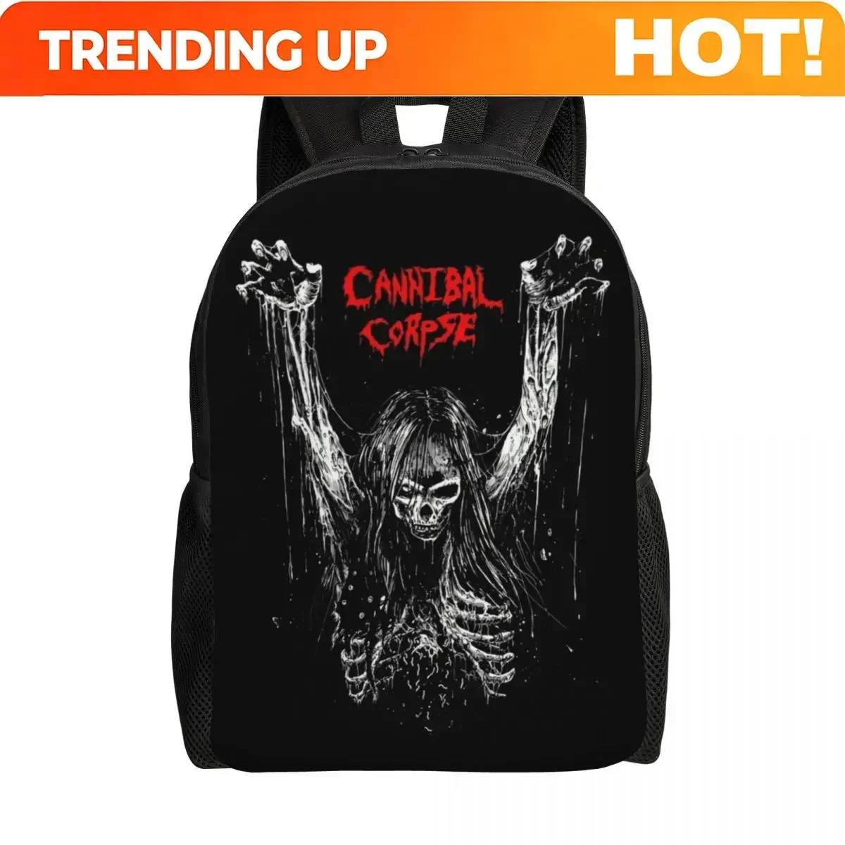 Custom Death Metal Cannibal Corpse Rock Backpack for Boys Girls School College Travel Bags Women Men Bookbag Fits 15 Inch Laptop