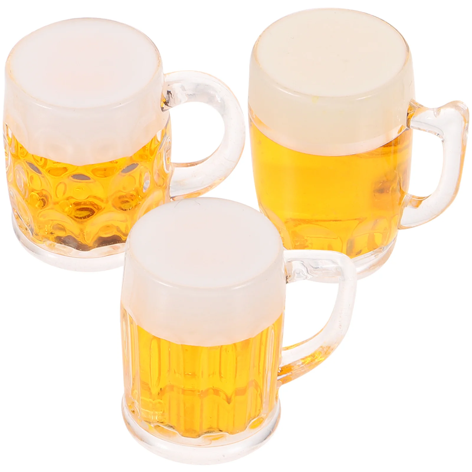 3pcs Small Simulated Beer Cup Models Miniature Cup With Beer Handcraft Materials beer glass decor beer glass