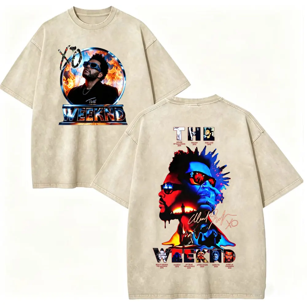 Customization Washed Vintage Rapper The Weeknd After Hours Til Dawn Tour 2026 T Shirt Men Women Clothing Fashion Hip Hop Short S