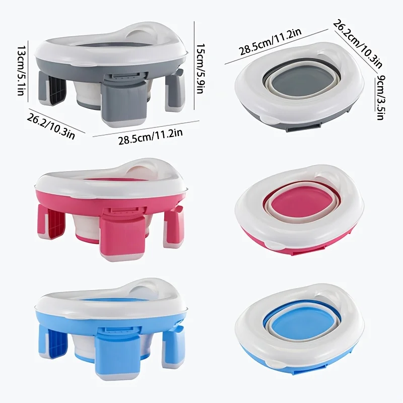 1 Pc Portable Foldable Kids Toilet Lightweight Travel Toilet with Cleaning Bag Compact Design for Outdoor Camping Road Trips