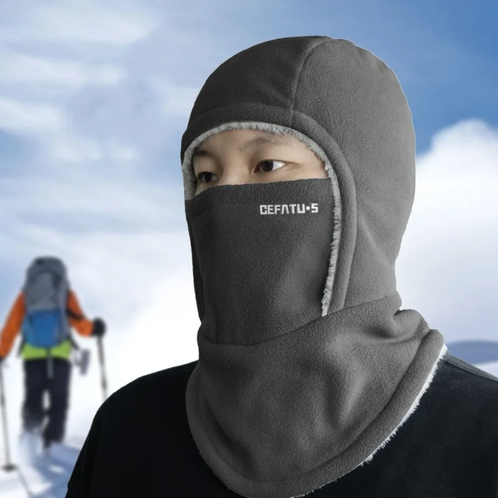 Fleece Balaclava Cycling Cap Cold-proof Windproof Warm Hood and Hat Thicken Thermal Ski Windproof Cap Women Men