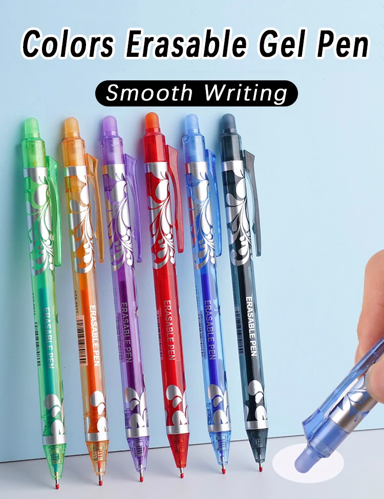 6 stücke Neue 0,5mm Löschbaren Gel Stifte Set 6 farben Refill Stange Magische Tinte Löschbaren Stift Waschbar Griff büro Schriftlich Schule Schreibwaren – Detail 1