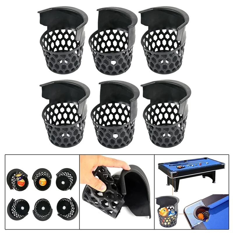 

A29Z-6 шт. карманы для бильярдного стола, набор карманов для бильярда, черная сетка для бильярда, развлекательные веб-карманы, корзины для снукера
