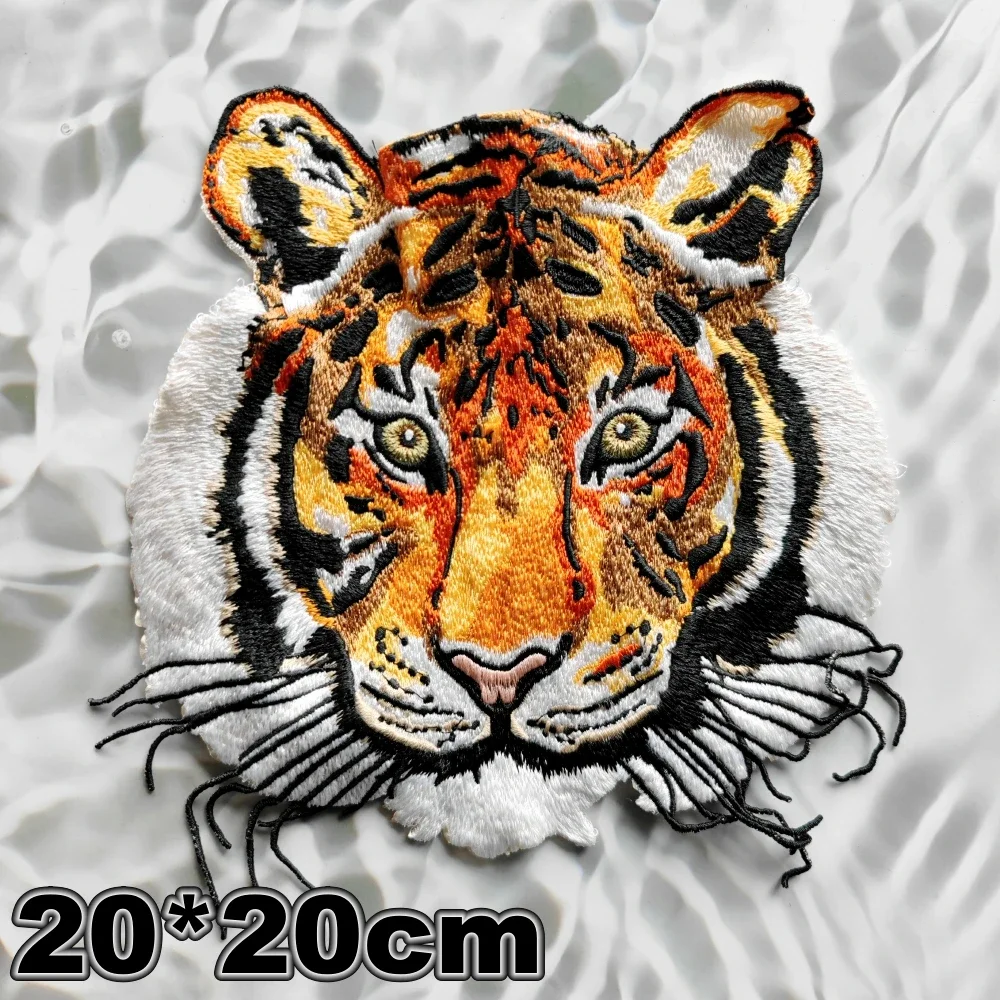 embroidery tiger patches,embroidered lion badges,cartoon wolf appliques animal patch DIY accessory WF22862