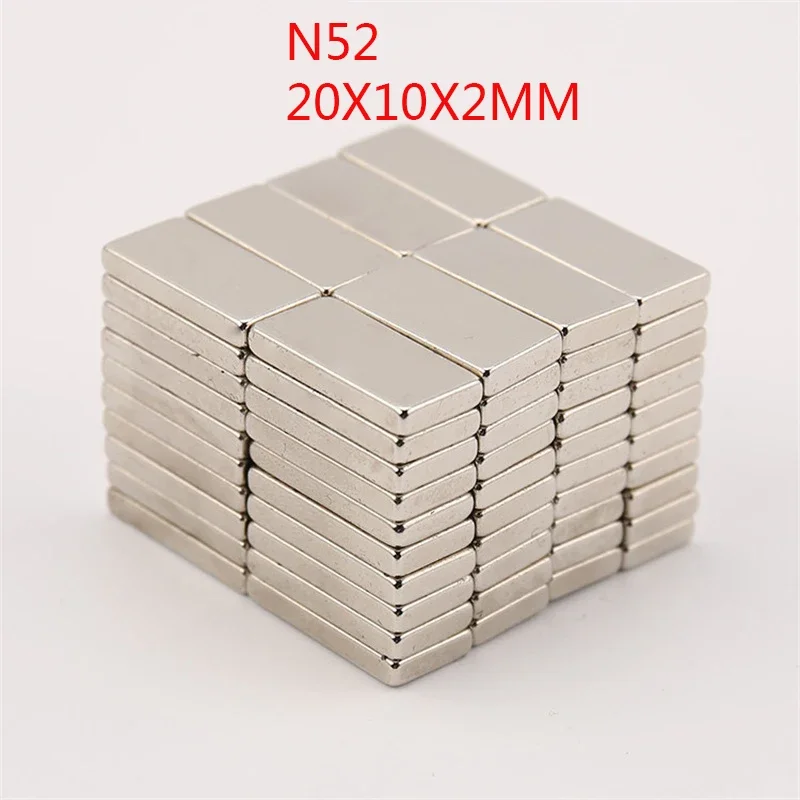 10~100PCS N52 20x10x2mm Neodymium Magnet 20mm x 10mm x 2mm NdFeB Block Super Powerful Strong Permanent Magnetic Imanes