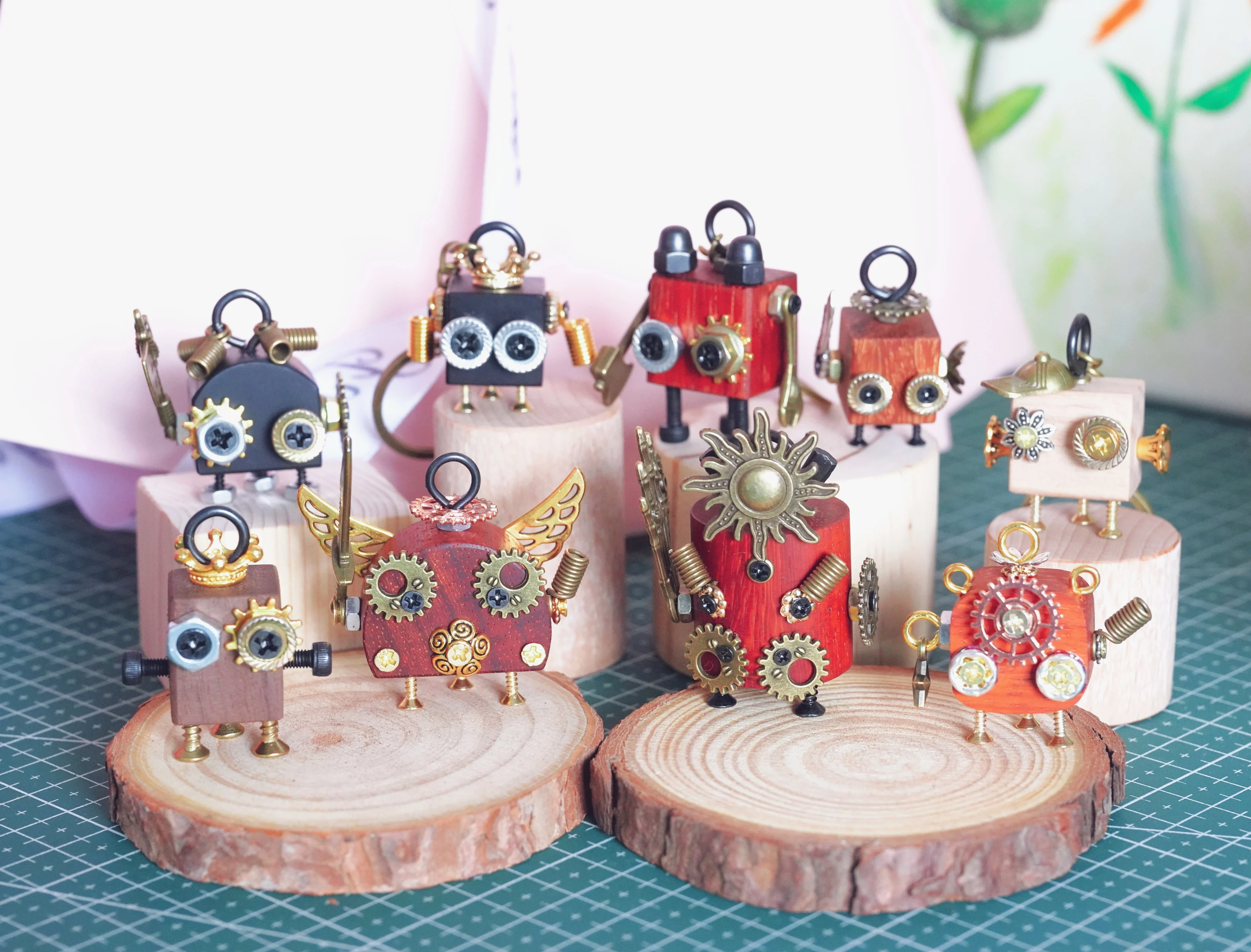 

Boutique Log Punk Robot Jewelry, Bag Pendant, Activity Handicraft, Parent-child Teaching Diy Accessories