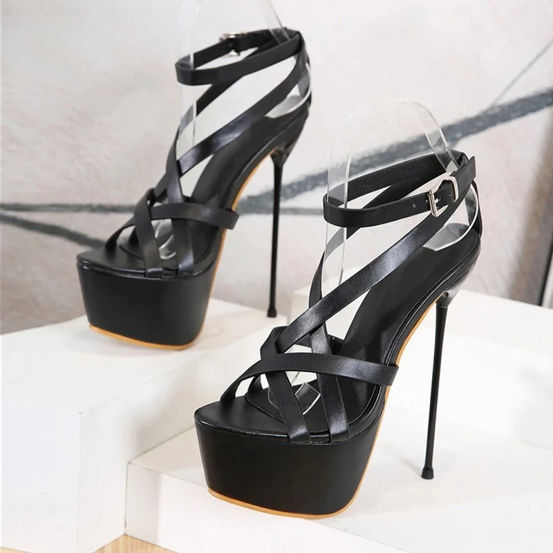 

Aneikeh/летние сандалии на платформе для ночного клуба, пикантные дизайнерские сандалии на высоком каблуке-шпильке с узким ремешком, женские туфли для стриптиза с открытым носком и пряжкой
