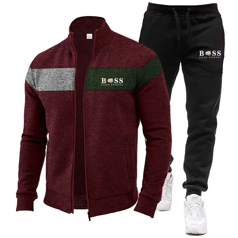 New Men's Suit Spring Autumn Street Casual Light Mature Style Men's Clothing Zipper Jacket + Sweatpants 2 Sets Of Fashion Brand