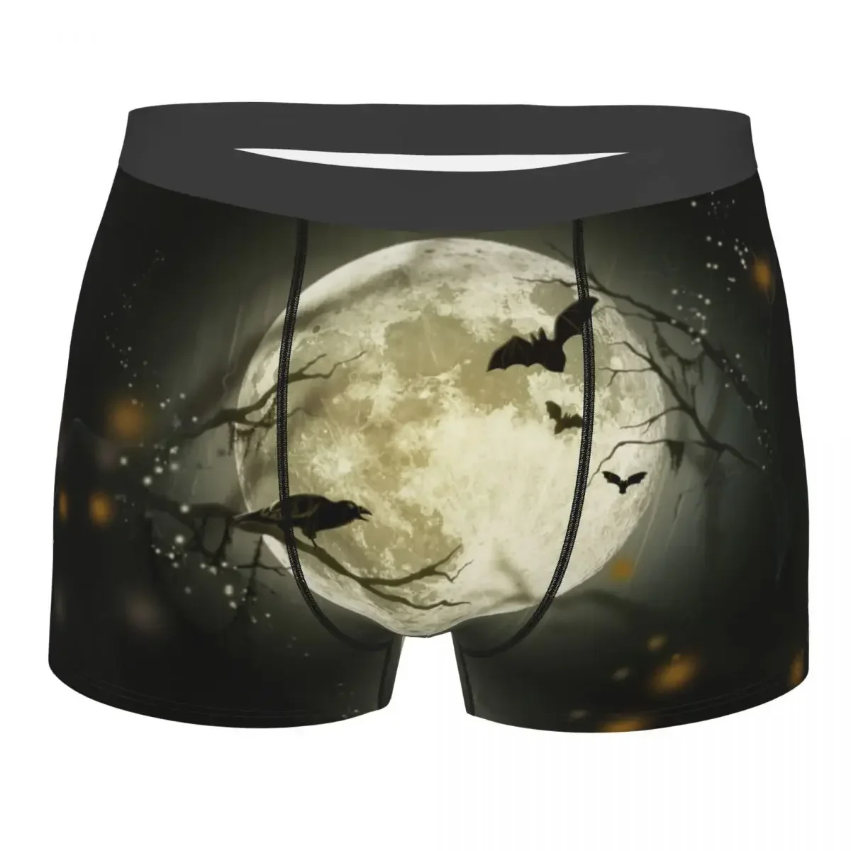 Halloween Raven Bat Animal Arts Underpants Breathbale Panties Man Underwear Sexy Shorts Boxer Briefs