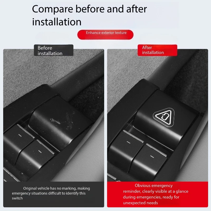 2PCS Emergency Door Warning Sticker for Tesla Model 3/Y Car Front Button & Rear Pull Rope Decal Accessory Coche