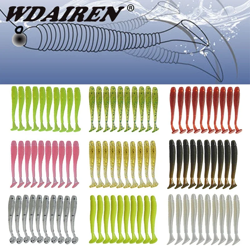 10 sztuk robaki pcv miękka przynęta 48mm 0.8g woblery jiggingowe sztuczna silikonowa przynęta Swimbait robaki sprzęt wędkarski — zdjęcie 3