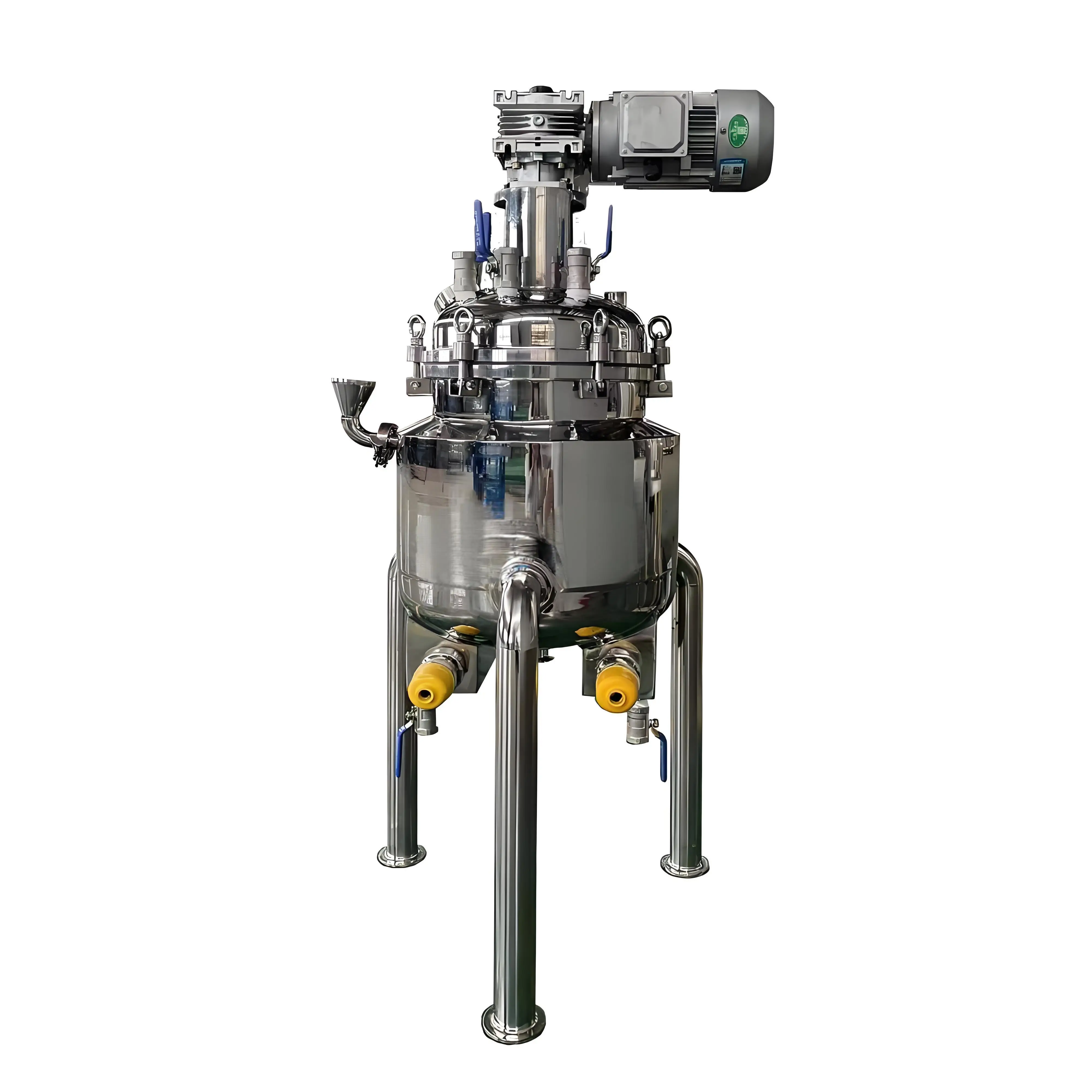 Stainless Steel Double Jacketed Mixing Tank With Agitator And Electric Or Steam Heating