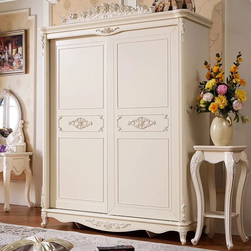 

Big Luxury Sliding Wardrobes Storage Women Girls Home Clothes Wardrobes Organizer White Armario Armable De Ropa Furniture