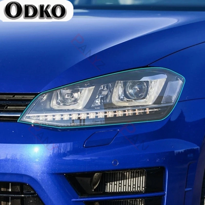 

2 Pcs Car Headlight Tint Black Protective Film Transparent TPU Protective For Volkswagen VW Golf 7 MK7 2012-2019