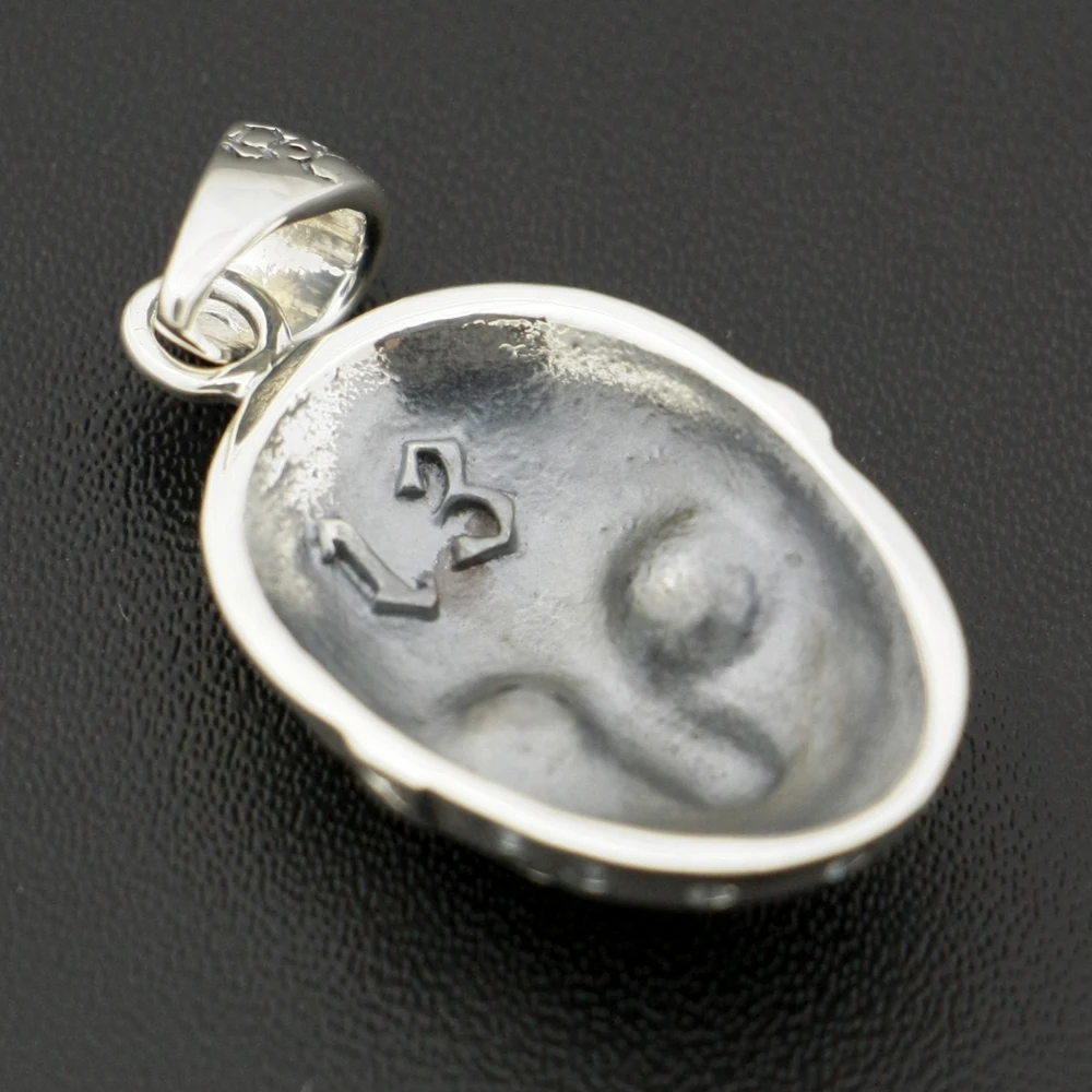 الأبيض تشيكوسلوفاكيا عيون 925 الفضة الاسترليني هالوين JS هوكي قلادة 8C009 #4