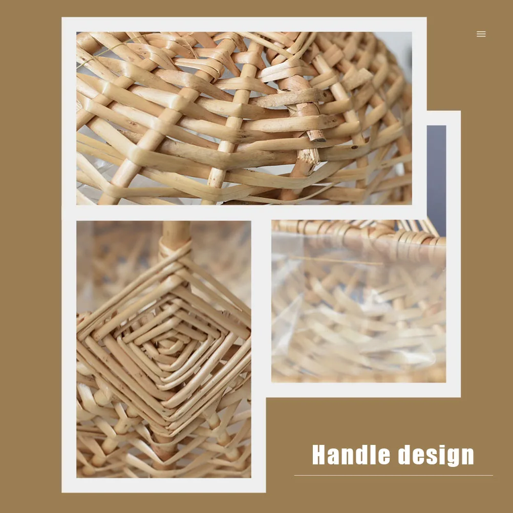 

2 Pcs Portable Woven Flower Basket Home Decor Wedding Handheld Baskets for Arrangement Artistic Decorations Laundry