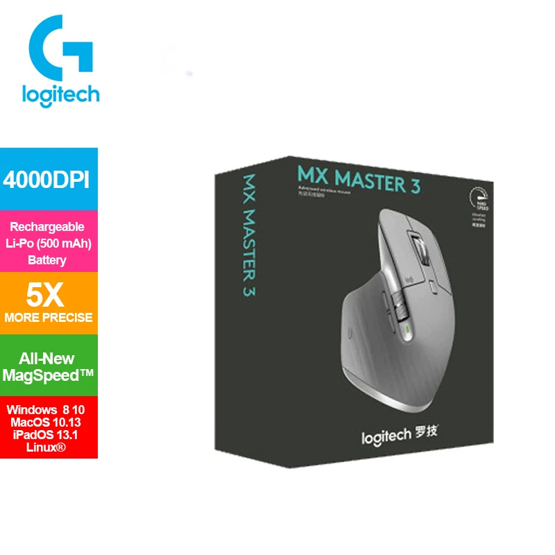 

Original Logitech MX Master 3 Wireless Mouse with 4000DPI Auto-Shift Scroll Wheel Gaming Mouse Office Mouse MX Master 2S for PC