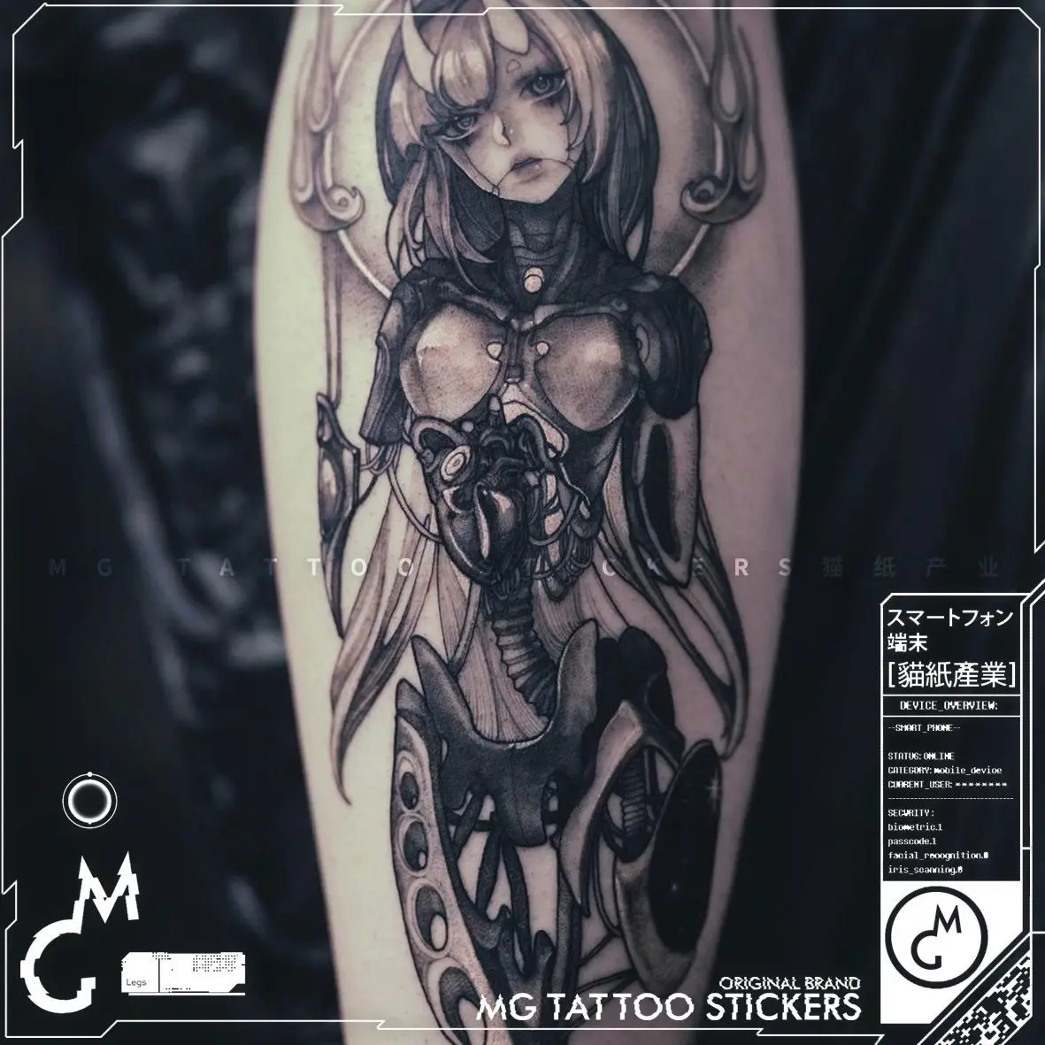 

Robot Girl Tatoo Sticker Lasting Fake Tattoo for Woman Man Arm Cyberpunk Art Temporary Tattoo Faux Tattoos Waterproof Tatuajes