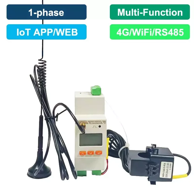 Acrel-ADW310 WiFi medidor de energia inteligente, monofásico, MQTT, sistema de monitoramento de energia remoto sem fio com 100A 200A Split Core, 4G, Ct