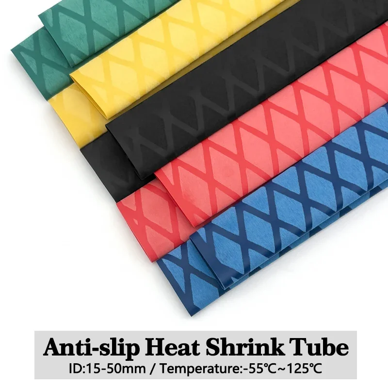 1M Non-slip Heat Shrink Wrap Tubing Fishing Rod DIY 6 Colors Handle Insulation Waterproof Racket Handle Grip 15mm-50mm