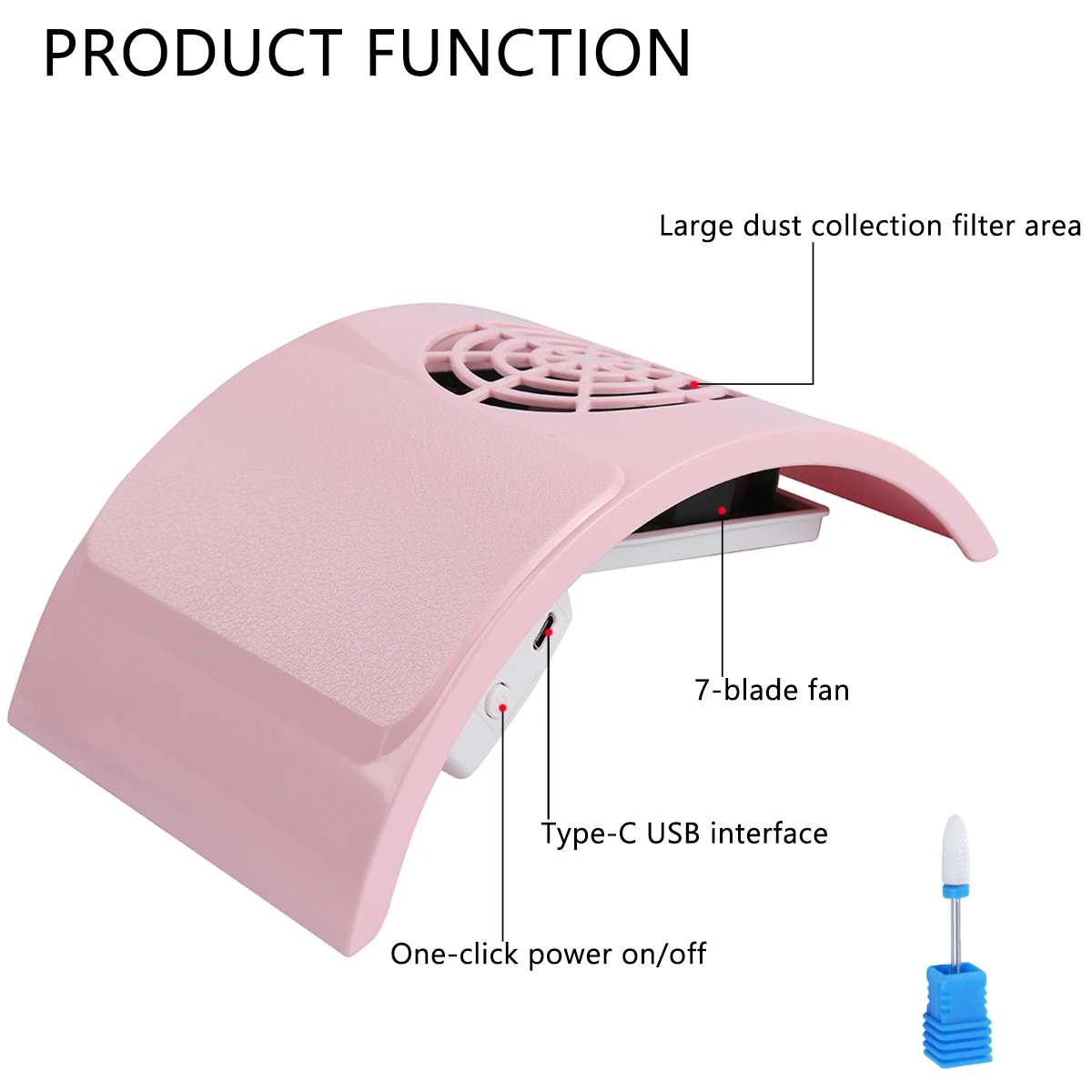 مجمع غبار الأظافر لآلة الأظافر مكنسة كهربائية قوية للأظافر مع كيس غبار قابل للاستبدال لمعدات الأظافر #4