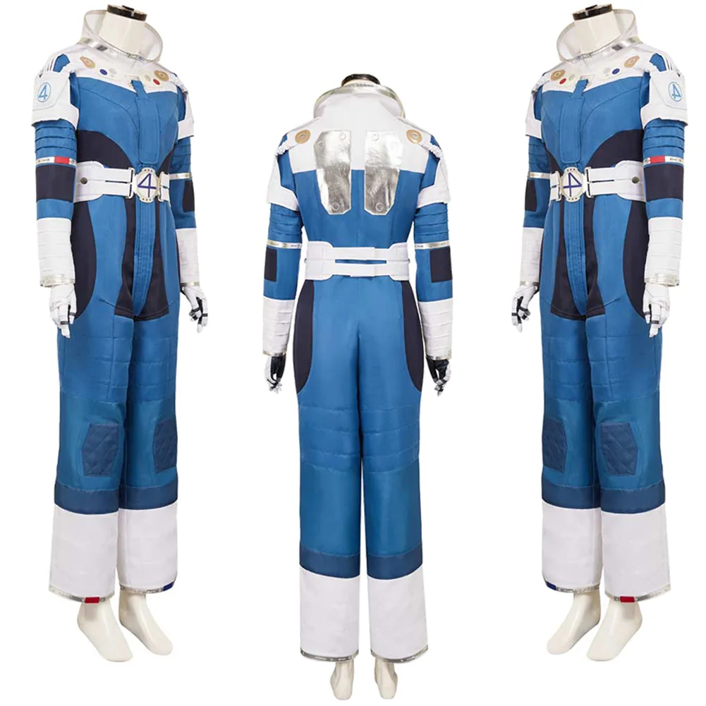 2025 Movie 4 Pieces Fantastic Cosplay Susan Storm Jumpsuit Glove Belt Cloth Hallowmas Carnival Roleplay Suits Outfit For Women