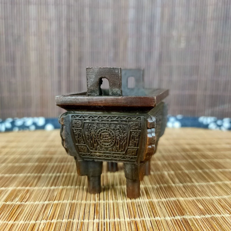 Wholesale Antique Collectible , Handmade Copper , Elephant Head And Ear Three-Legged Mini Incense Burners,