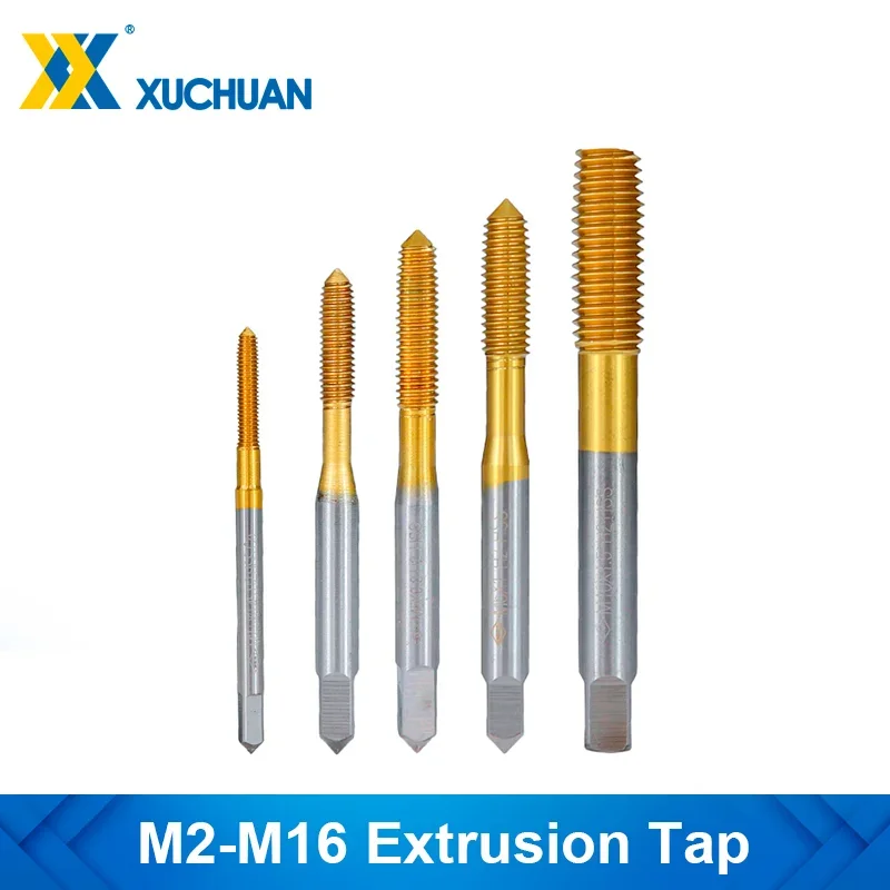 1pc HSS Fluteless Tap Thread Forming Extruded Tap TiN Coated M2-M16 for Aluminum Metal Steel CNC Machine Tool