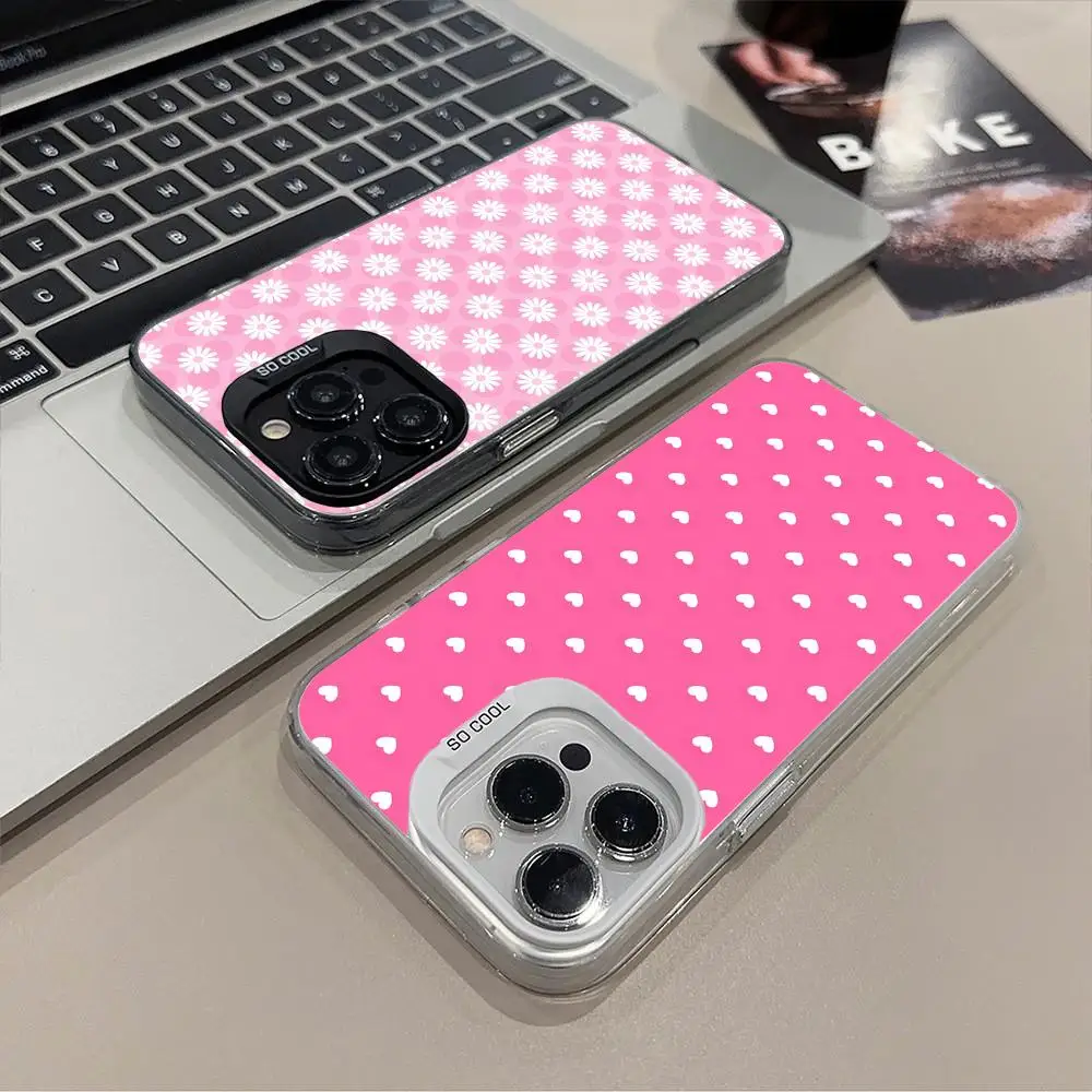 

Розовый чехол-накладка с сердечками для iPhone 17, 16, 15, 14, 13, 12, 11, X, XR, XS, 8, 7, Air, Pro, Max, Plus, полупрозрачный, разноцветный