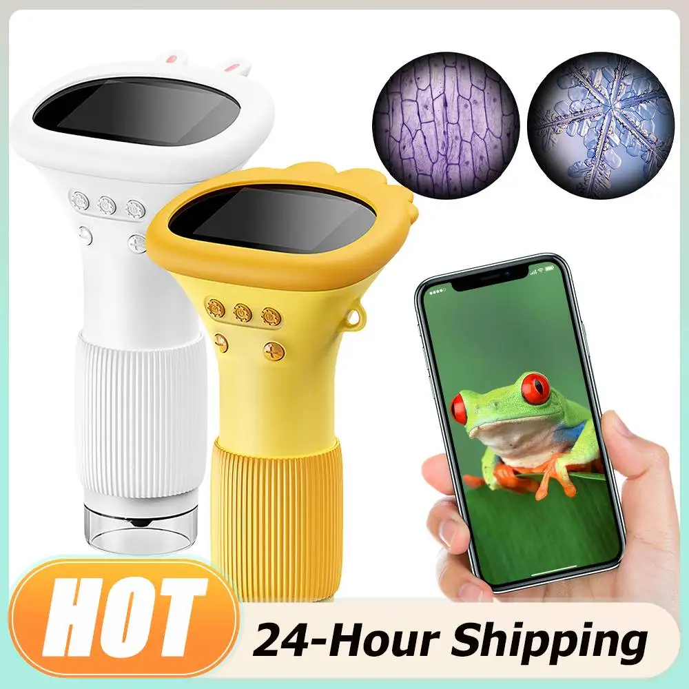 

Цифровой ручной микроскоп 1000X с 2-дюймовым IPS-экраном, HD-микроскоп с 2-мегапиксельной камерой, мини-портативный микроскоп с 8 светодиодами