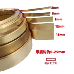 Alambre plano de latón crudo medio duro para fabricación de joyas, 1 piezas, 0,2mm, 0,25mm, 0,3mm, para accesorios de bricolaje