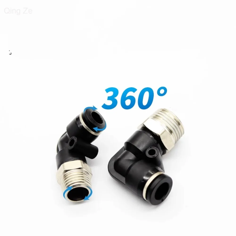 External thread Elbow Quick Connector Alloy DIY Quick Insert Pneumatic Fitting Air Tube PL4 6 8mm Pneumatic Connector PL Series