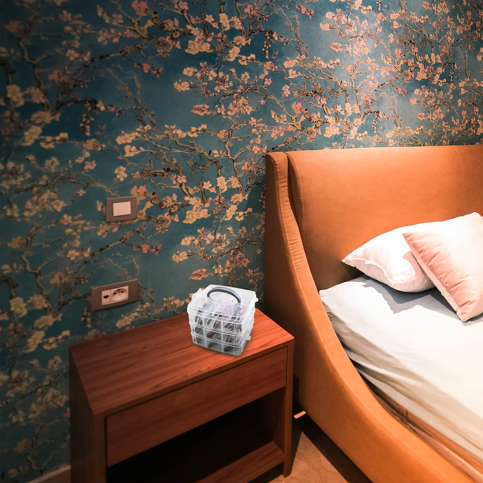 

3 Layers 18 Compartments Plastic Storage Case Removable Plates Organizer Transparent White Durable Portable Jewelry Beads Craft