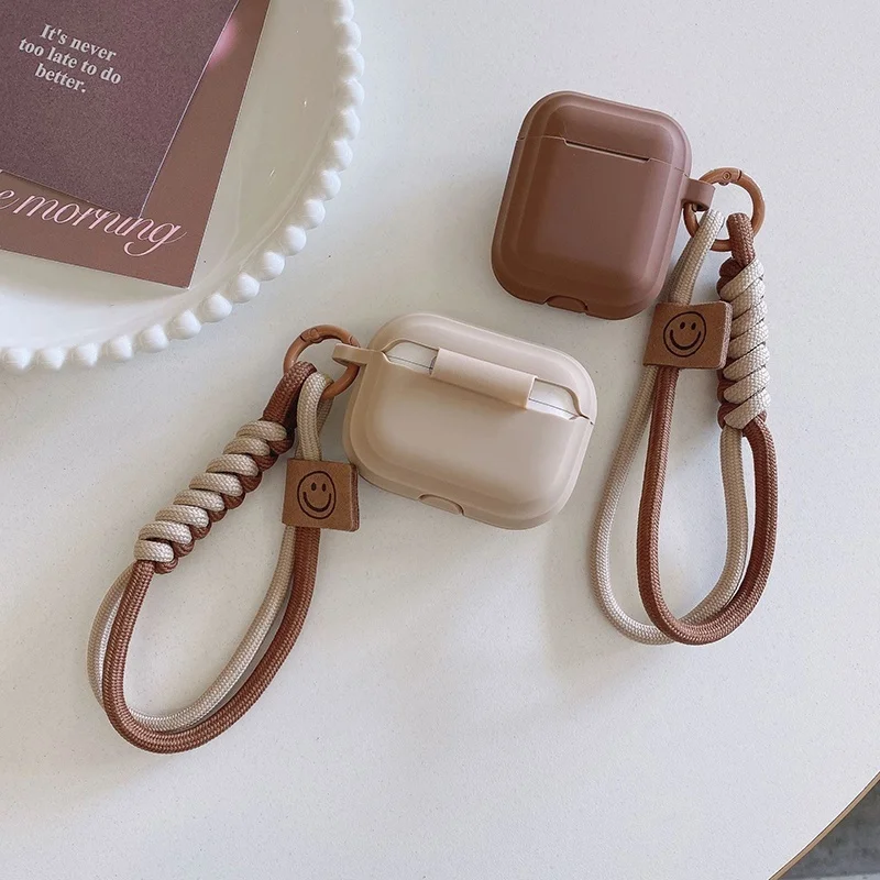 Cute Simple Cover For Apple Airpods Pro 2 Case With Lanyard Earpods Soft Cover For Air Pods 4 3 Pro 2 1 Silicone Protective Case