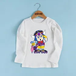 Anime Arale Dr Slump Cartoon Cute Kids T shirt Children Kawaii Funny Clothes Baby Boys and Girls Long Sleeve T-shirt,LKP5476