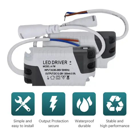 Alimentatore driver LED AC-DC 3-4W 4-7W 8-12W 12-18W 18-24W 24-36W tubo di alimentazione lampada pannello lampada trasformatore di illuminazione