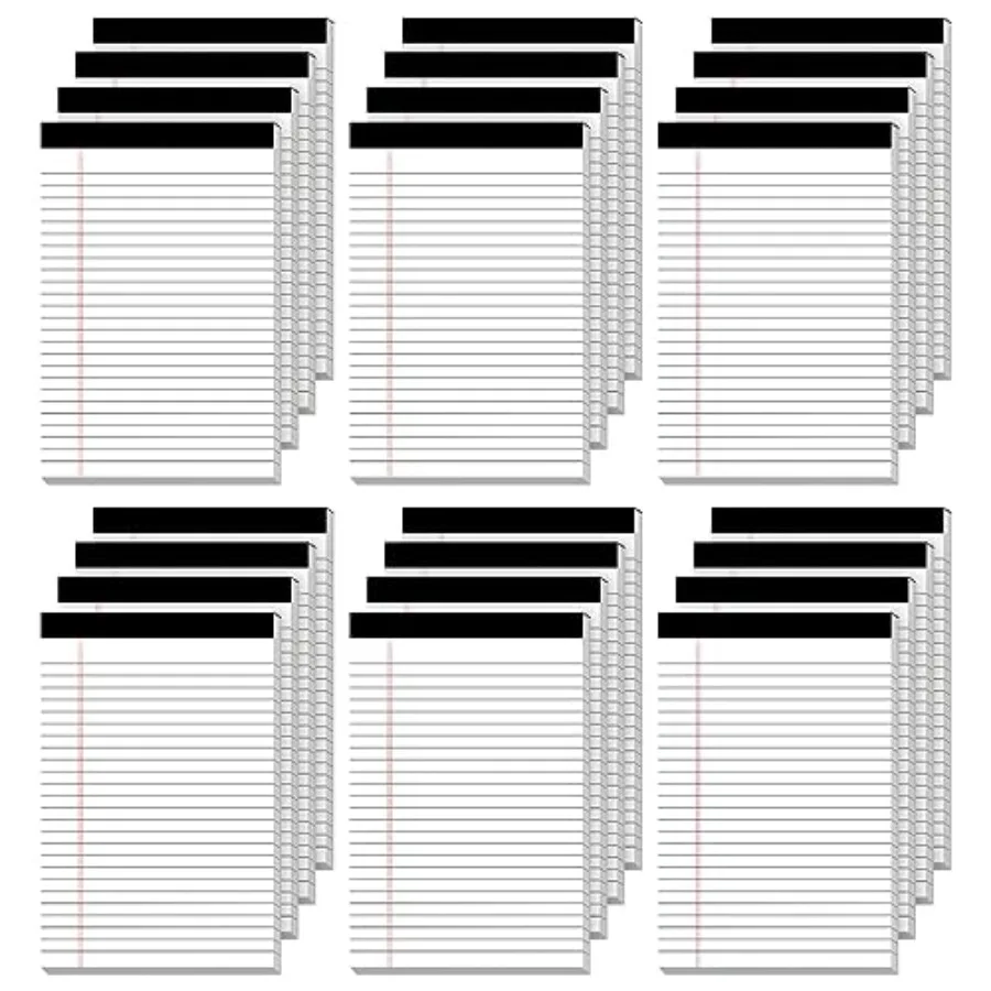 

24 Pack of Note Pads 5" x 8" Legal Pads 30 Sheets Notepad College Ruled Small Writing Pads Perforated Pages Paper Pads 80GSM He