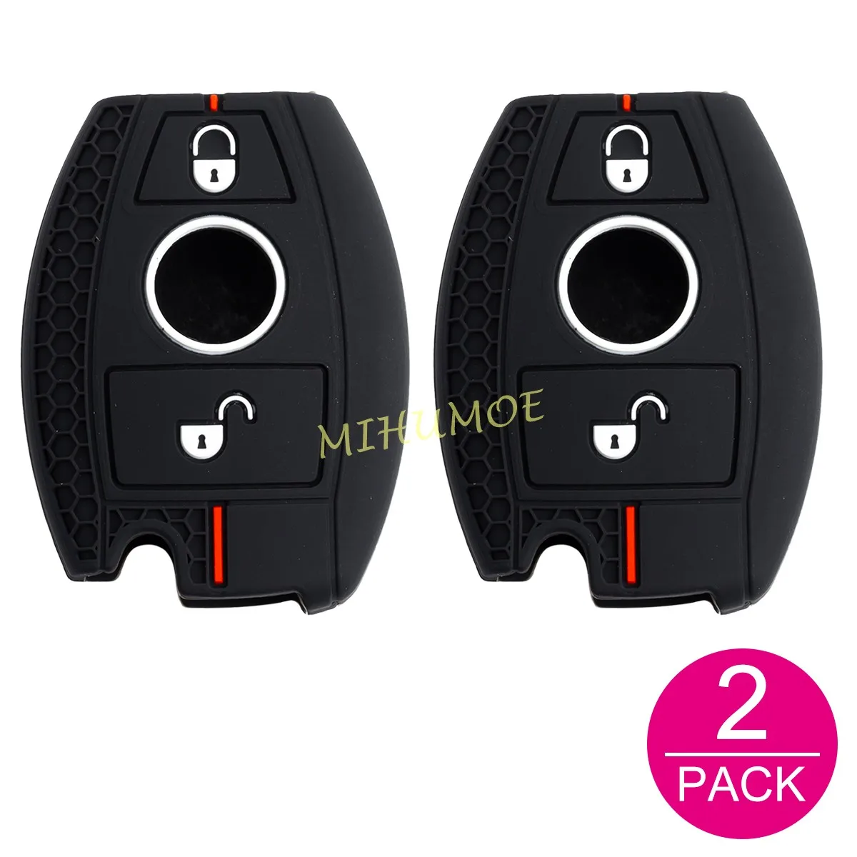 Voor Mercedes Benz A B G GLA GLC GLK Klasse W176 W246 W463 X156 X253 C253 X204 Siliconen Autosleutelzakje Case Cover Chain 2 Knoppen