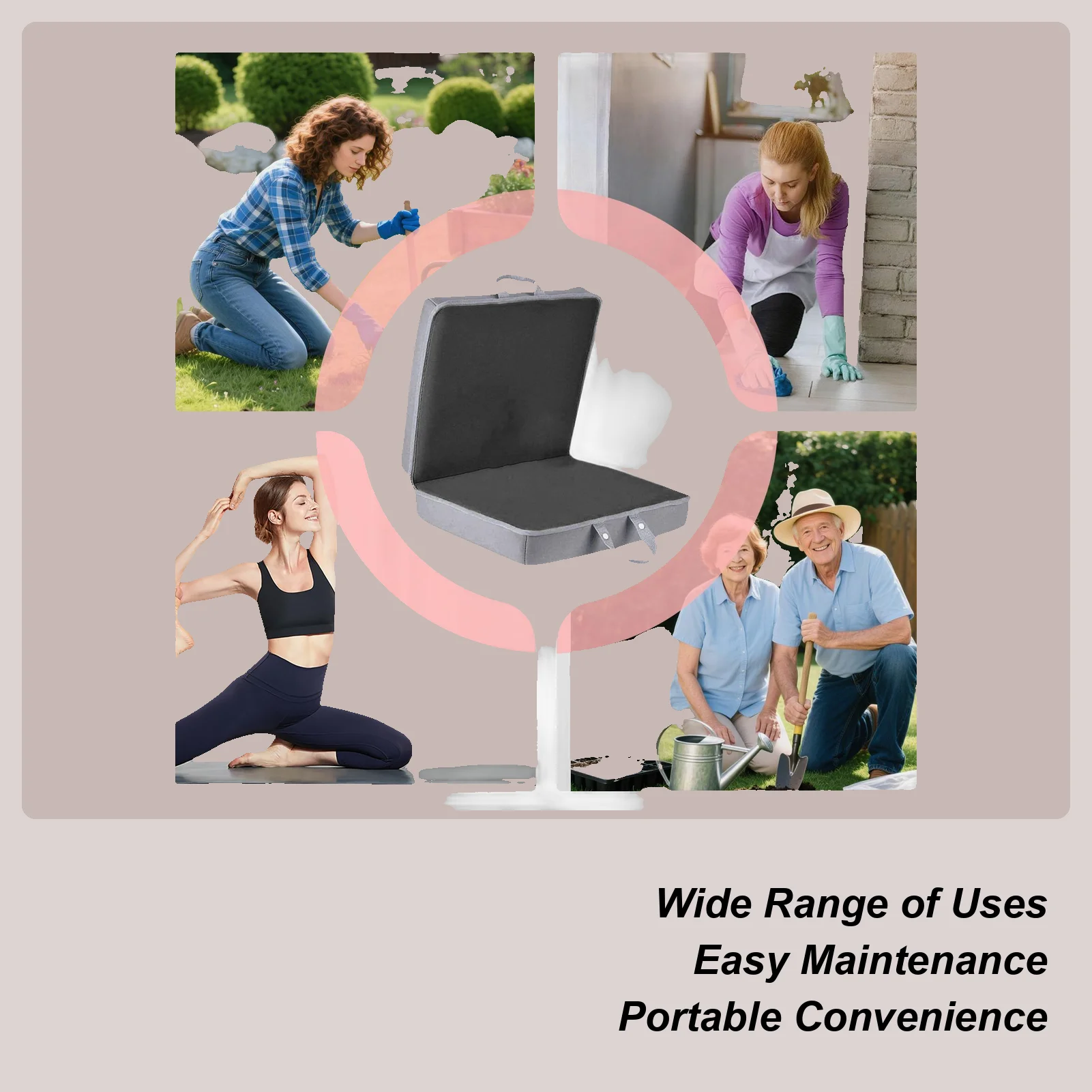 

Garden Kneeling Pad Yoga Knee Pads With Handles 23.6 X 13.3 X 2.2 Inch Non-Slip Knee Cushion For Bathing Cleaning Construction