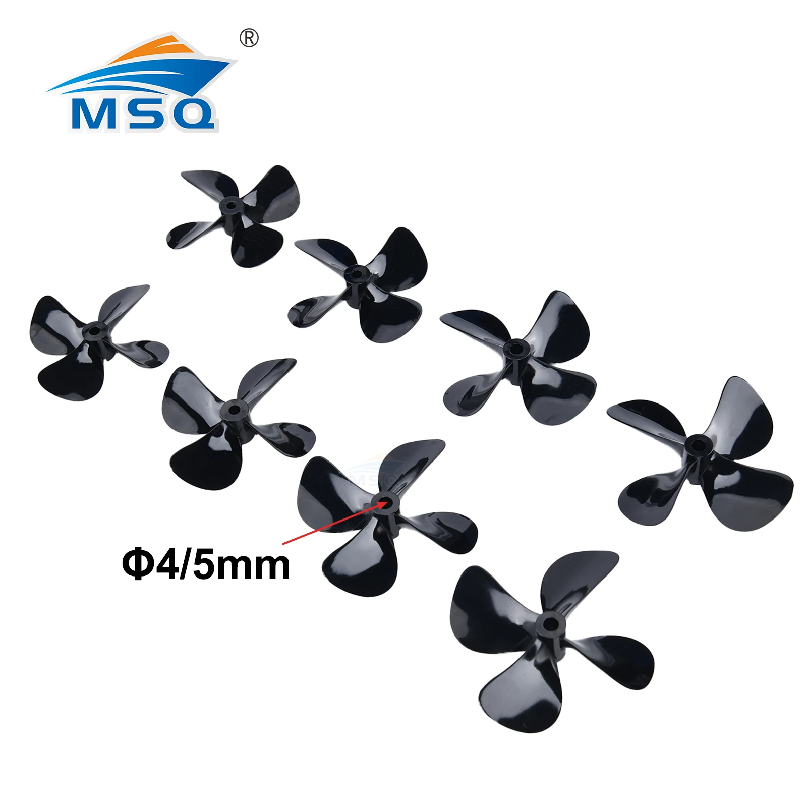 1Pc RC Boat 4/5mm PC Resin Four Blades Propeller Positive/Reverse D50/55/60/65/70/75mm Boat Screw For 4/5mm Boat Shaft