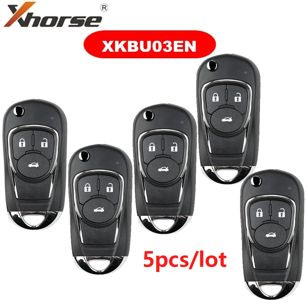 

5PCS XHORSE VVDI2 XKBU03EN Wire Universal Remote Key 3 Buttons for Buick for VVDI VVDI2 Key Tool English Version