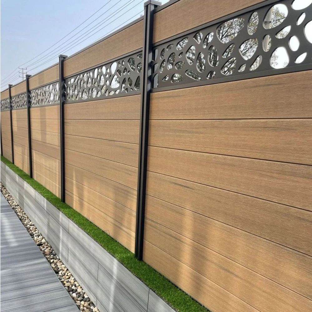 Modern Design Modular Fences Aluminum Metal Horizontal Yard Privacy Slat Fencing Panels Outdoor Garden Fence