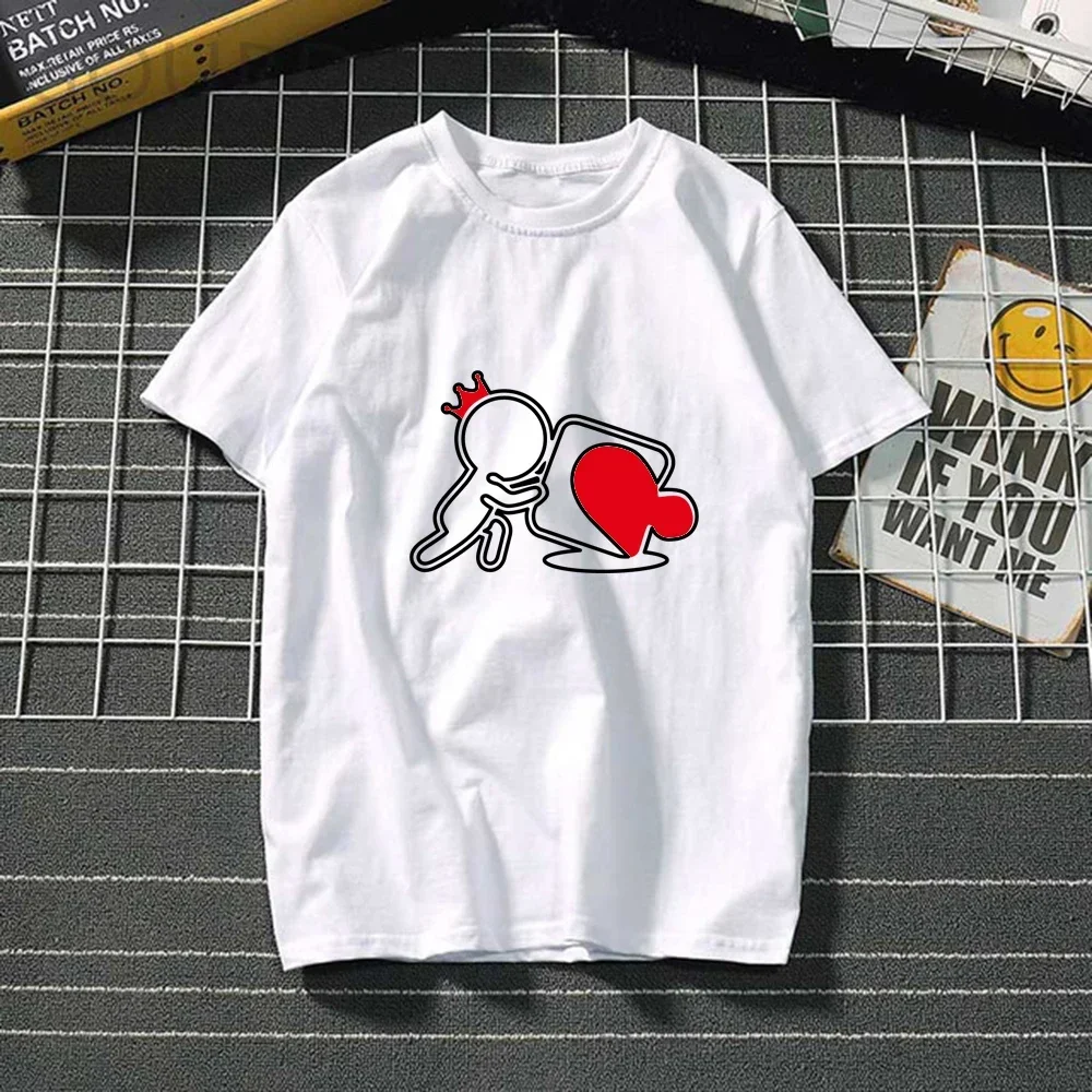 Seeyoushy Couple Clothes Matching Set Lovers Print Valentines Day Graphic T Shirts Streetwear Fashion O Neck Tops 2024 Cotton